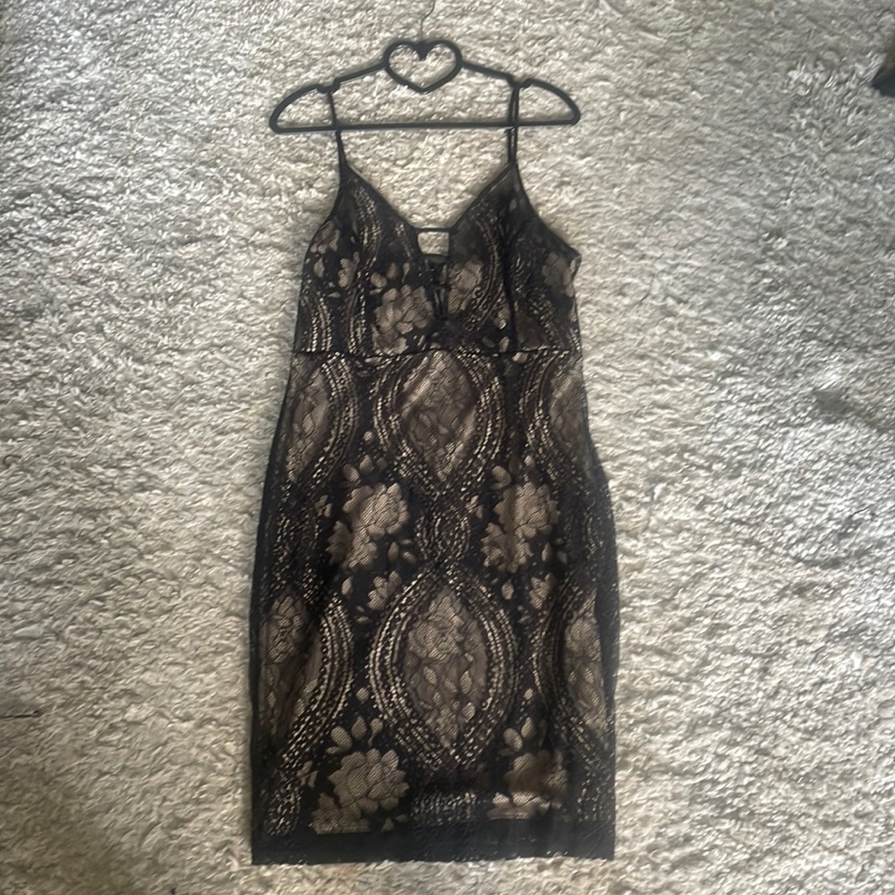 NWT Black lace size large dress